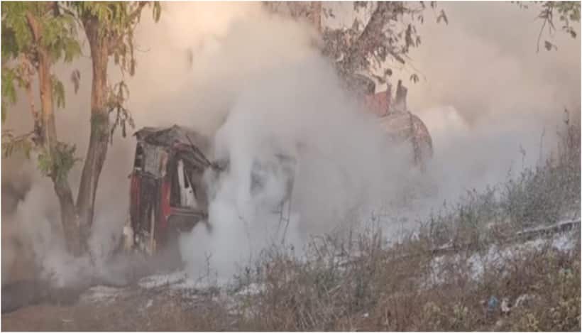 Gujarat: Nitrogen tanker falls into pit on Ahmedabad-Vadodara highway; no injuries reported
