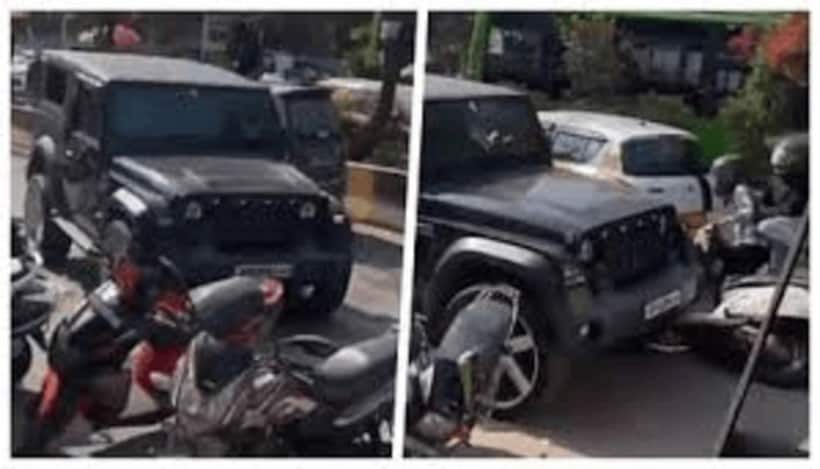Chaos, crowd runs for life as Thar driver goes on rampage in Noida, rams vehicles (WATCH)