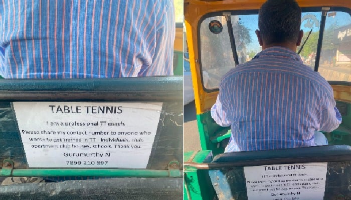 karnataka table tennis coach Gurumurthy N turns auto driver to lead life in Bengaluru LinkedIn post viral kvn