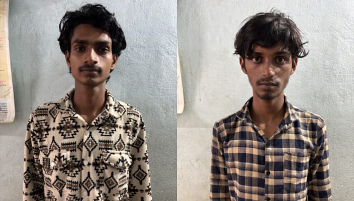 Two member gang arrested for snatching women gold ornaments to buy ganja