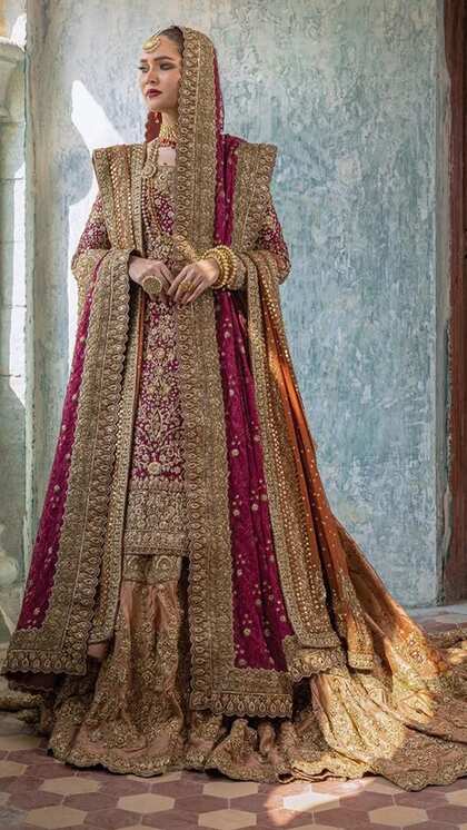 Wear a Pakistani Farshi lehenga on your first Eid after marriage.