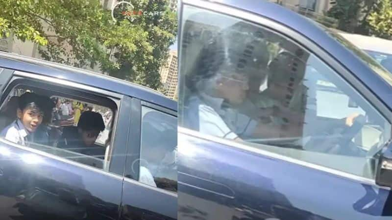 Shocking  School Kid Caught Driving Mahindra XUV700 in Traffic