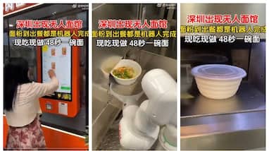 Chinese automated noodle shop prepares food in 48 seconds Chinese automated noodle shop prepares food in 48 seconds