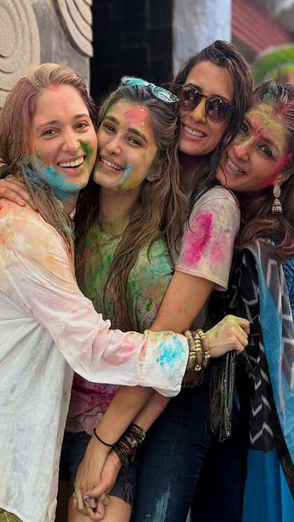 Tamannaah played Holi with great enthusiasm