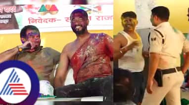 Viral Holi Dance Controversy RJD Leader Tej Pratap Yadav Orders Policeman To Dance rav Viral Holi Dance Controversy RJD Leader Tej Pratap Yadav Orders Policeman To Dance rav