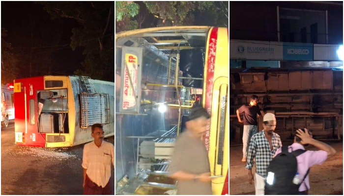 ksrtc bus accident in mukkam kozhikod 15 injured