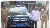 professor pretends as high commissioner of oman arrested and Mercedes car with fake diplomatic registration plate seized involvement of up minister baby rany