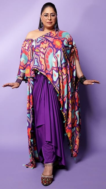 Printed Uneven Dhoti Co-ord Set