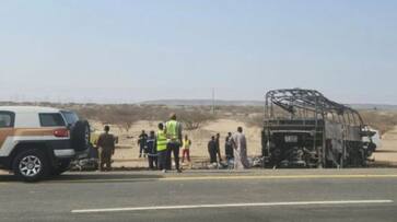 Bus carrying Umrah pilgrims catches fire in Saudi Arabia; Six died Bus carrying Umrah pilgrims catches fire in Saudi Arabia; Six died