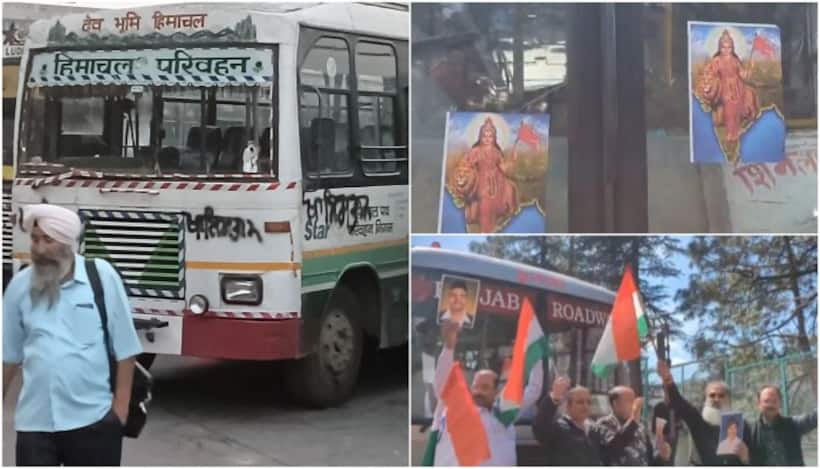 WATCH: Shimla locals' Bharat Mata posters on Punjab buses after Himachal buses defaced with Khalistan graffiti