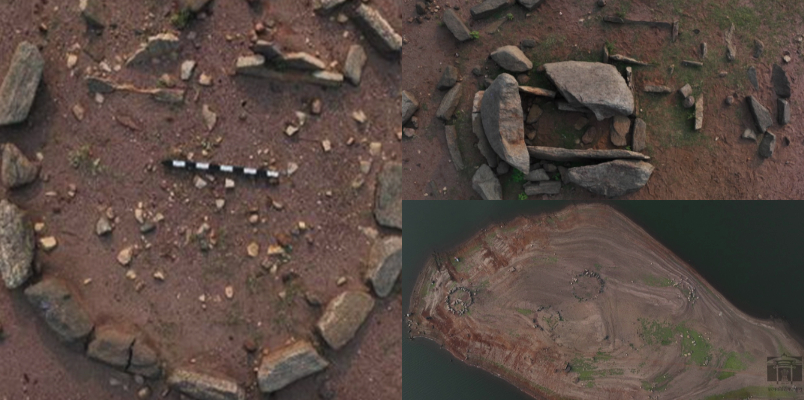 Massive stone structures discovered in Malampuzha dam at palakkad