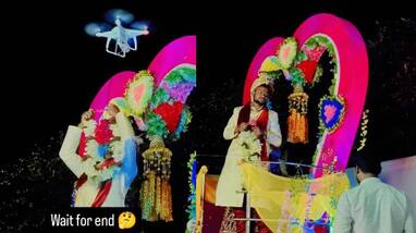 drone delivering garlands in wedding but this happened drone delivering garlands in wedding but this happened