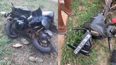 hand of scooter rider got chopped off after hitting with a lorry while riding hand of scooter rider got chopped off after hitting with a lorry while riding