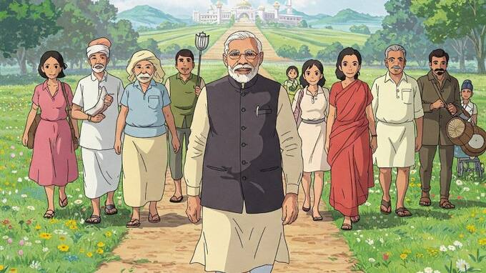 PM Modi Ghibli style