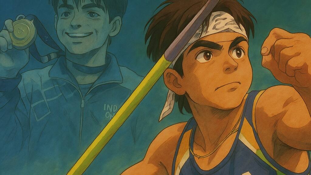 Neeraj Chopra Ghibli style photo