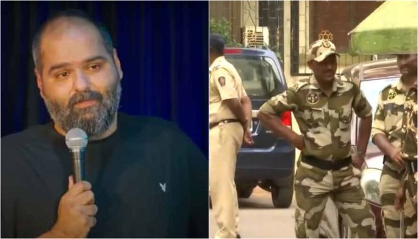 Mumbai Police at comedian Kunal Kamra's home over joke on Eknath Shinde (WATCH)