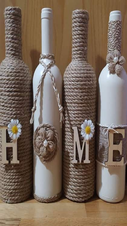 Create Decoration Pieces from Jute and Waste Bottles