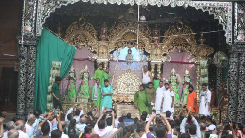 Mathura banke bihari temple donation box theft bank officer arrested