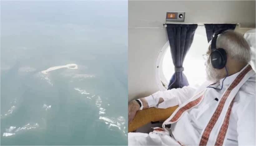 PM Modi witnesses Ram Setu during return from Sri Lanka on Ram Navami, calls it 'divine coincidence' (WATCH)