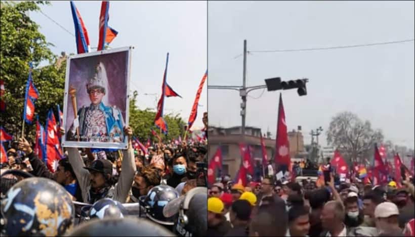 'Bring back the king!': Nepal rocked by mass protests for Hindu Rashtra and royal rule (WATCH)