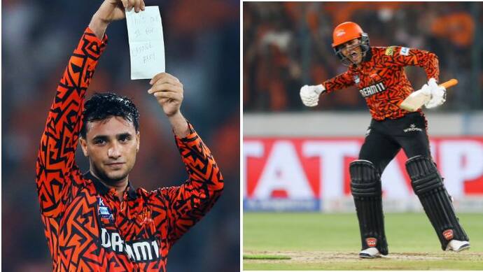 SRH vs PBKS: Abhishek Sharma celebrates maiden IPL hundred in style, What is written on that paper?