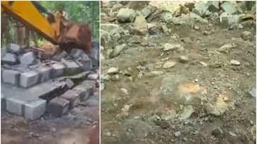 forest officials demolished a cross built in thodupuzha Idukki alleging it is inside protected forest land forest officials demolished a cross built in thodupuzha Idukki alleging it is inside protected forest land