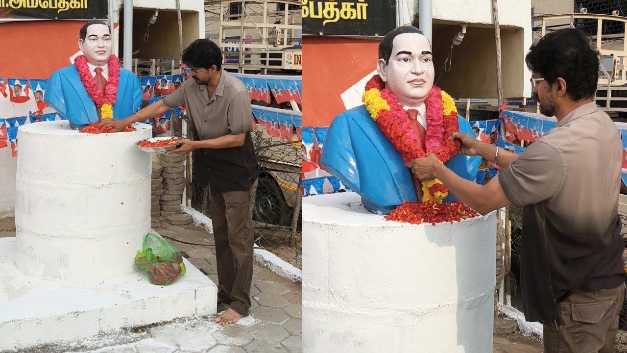 அம்பேத்கர் பிறந்தநாள்; மாலை அணிவித்து மரியாதை செலுத்திய தவெக தலைவர் விஜய்