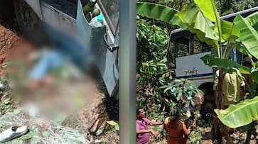 KSRTC bus falls into ditch in neriamangalam ; people trapped, rescue operation underway KSRTC bus falls into ditch in neriamangalam ; people trapped, rescue operation underway