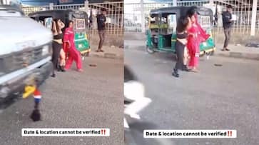 women dancing in busy road in Ludhiana women dancing in busy road in Ludhiana