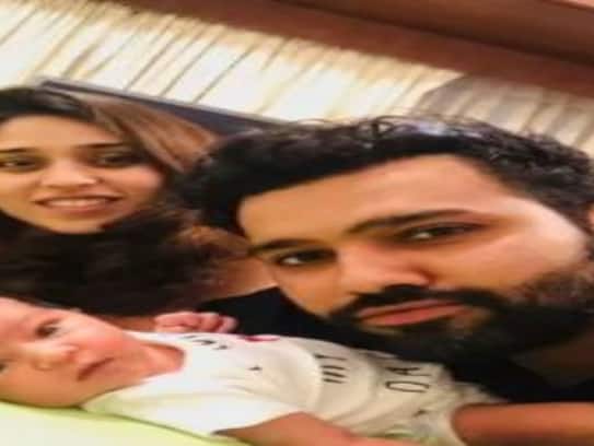 Rohit Sharma Son Ahaan Sharma First Photo Goes Viral Fans Celebrate Junior Hitman in telugu tbr
