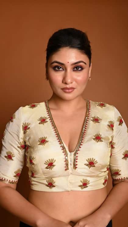 Plunging Neckline Blouse