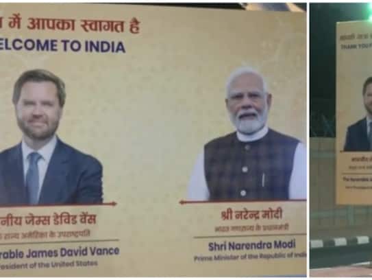 US Vice President JD Vance India Visit Delhi Hoardings Bilateral Talks