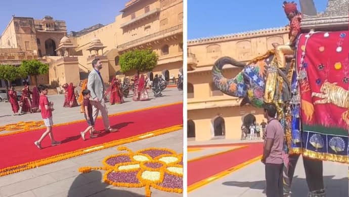 आमेर किले को देखने पहुंचे अमेरिकी उपराष्ट्रपति