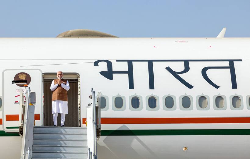 PM Modi emplanes for Saudi Arabia