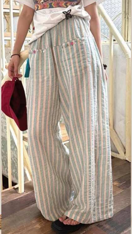 Striped Blue-White Pants