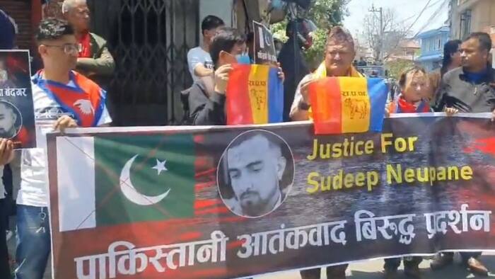 Protests for Sudeep Neupane in Nepal outside Pak embassy
