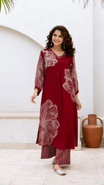 8 Red Cotton Suit Designs for a Summer Date