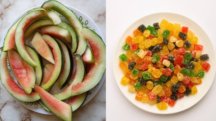 How to make tutti frutti from watermelon peel