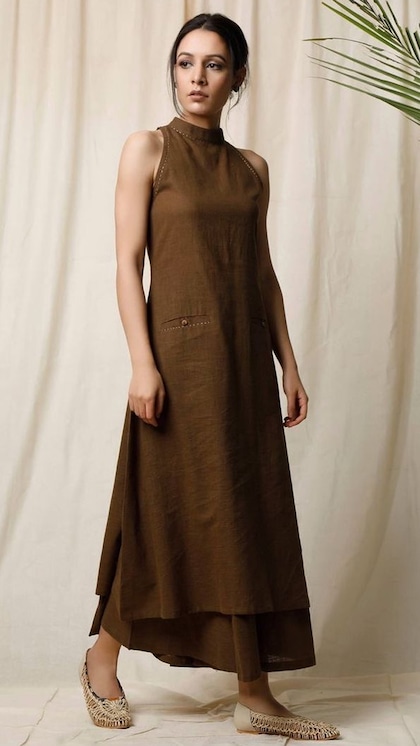 Plain Halter Neck Kurta