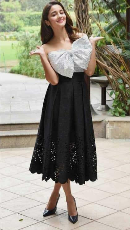 Bow Top with Black Skirt