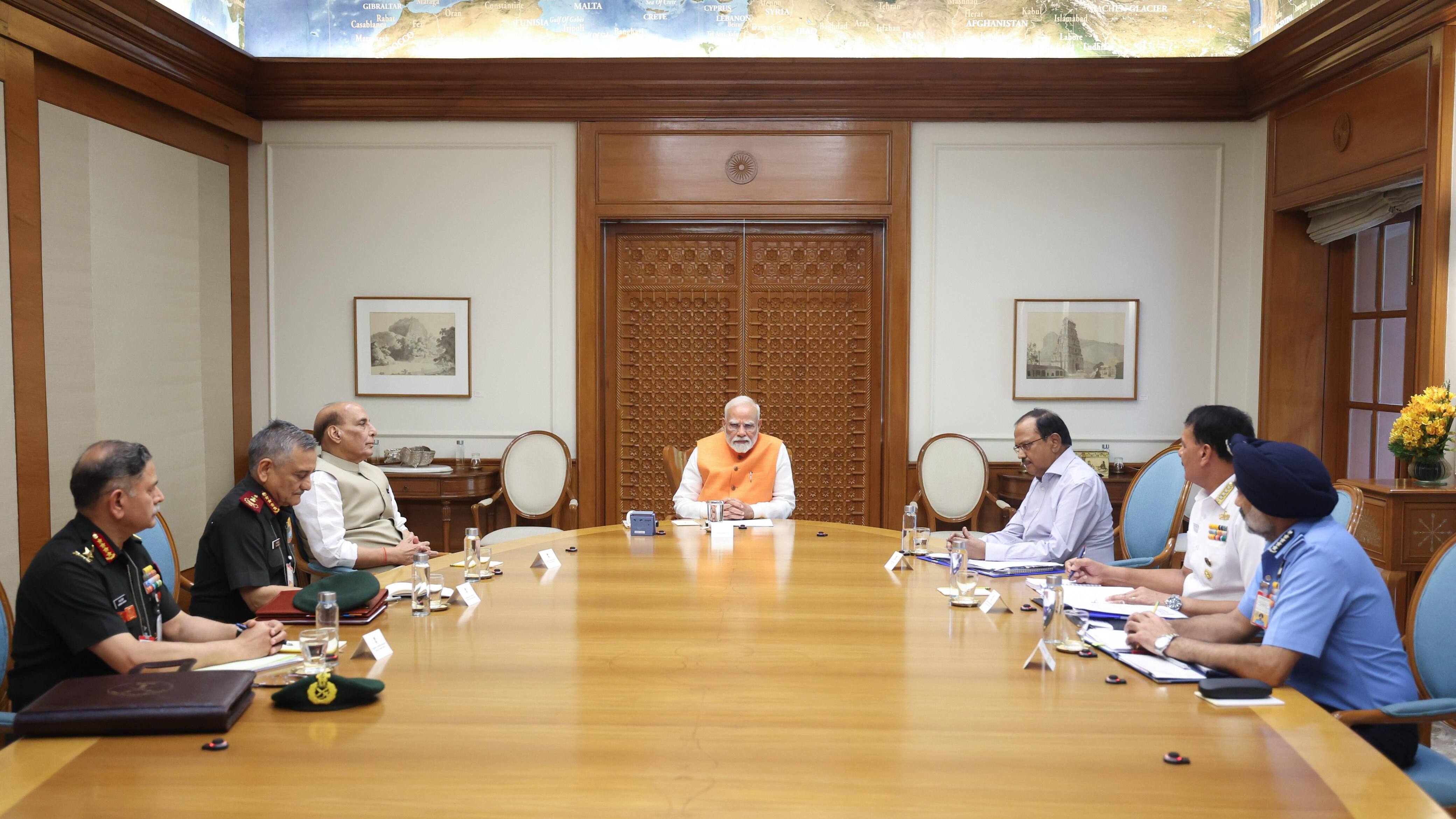 PM Modi with Defense minister and NSA etc