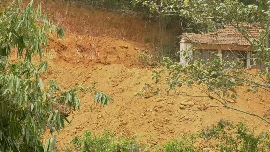 A huge hill in Nehru Nagar Virajpet has been eroded an invitation to a landslide gvd