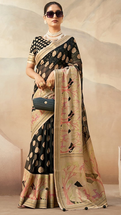 7 Black Sarees: Look Younger and Slimmer