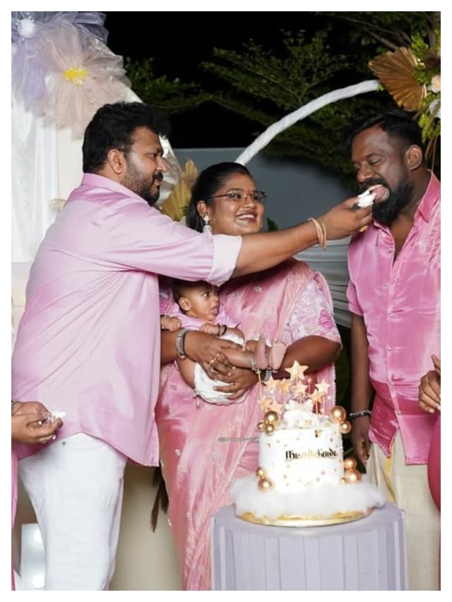 Robo Shankar Grandson 100 Days Celebration Indraja Family Photos in telugu dtr