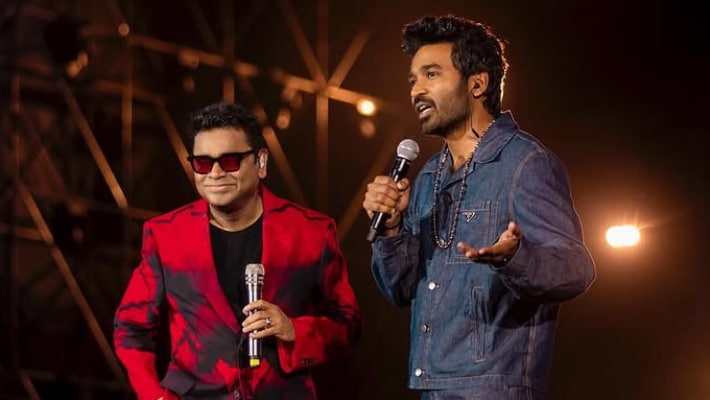 Dhanush Sings Tamil Song at AR Rahmans Mumbai Concert gvd