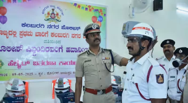 Air conditioned helmets for Kalaburagi traffic police gvd