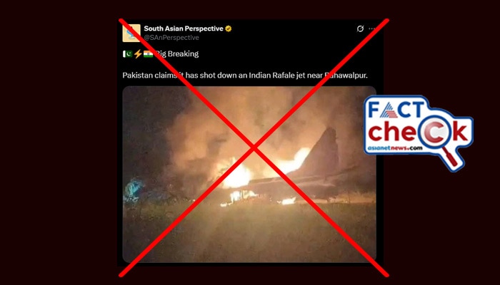 old image showing a crashed aircraft is being re circulated by pro Pak x handles amid Operation Sindoor 