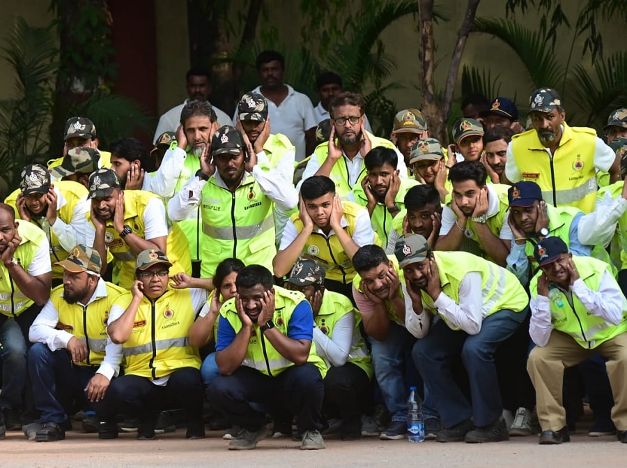 War Rescue exercise in Bengaluru Operation Abhyas Mock Drill gvd