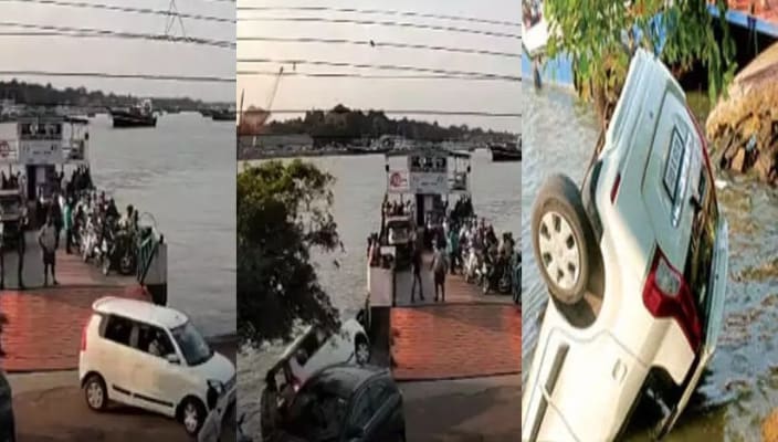 7 people in a car taken U to the back junkar fell into river Family escapes with minor injuries