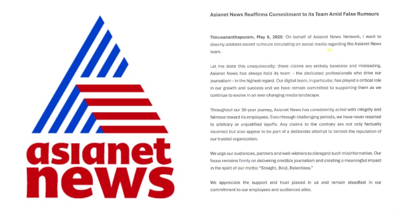 Chairman denies allegations against Asianet News digital